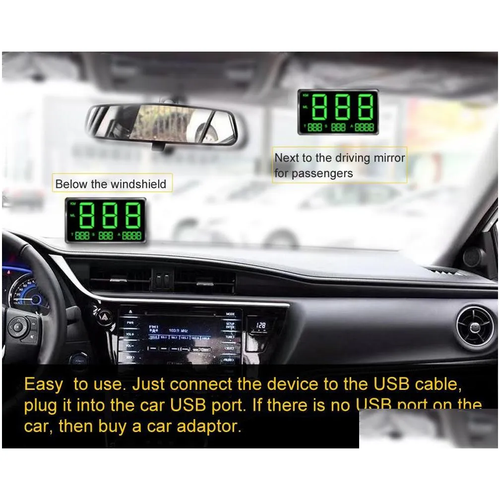 car video large screen 4.5 gps speedometer digital speed display over speeding alarm system universal for bike motorcycle truck