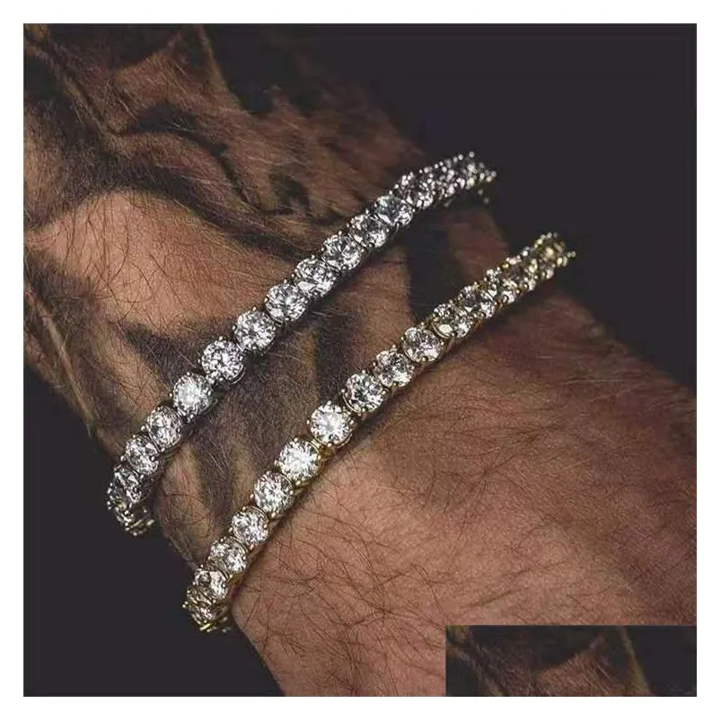 2021 cubic zirconia tennis bracelet for women men gold color iced out crystal charm tennis bracelet bangle male bijoux jewelry