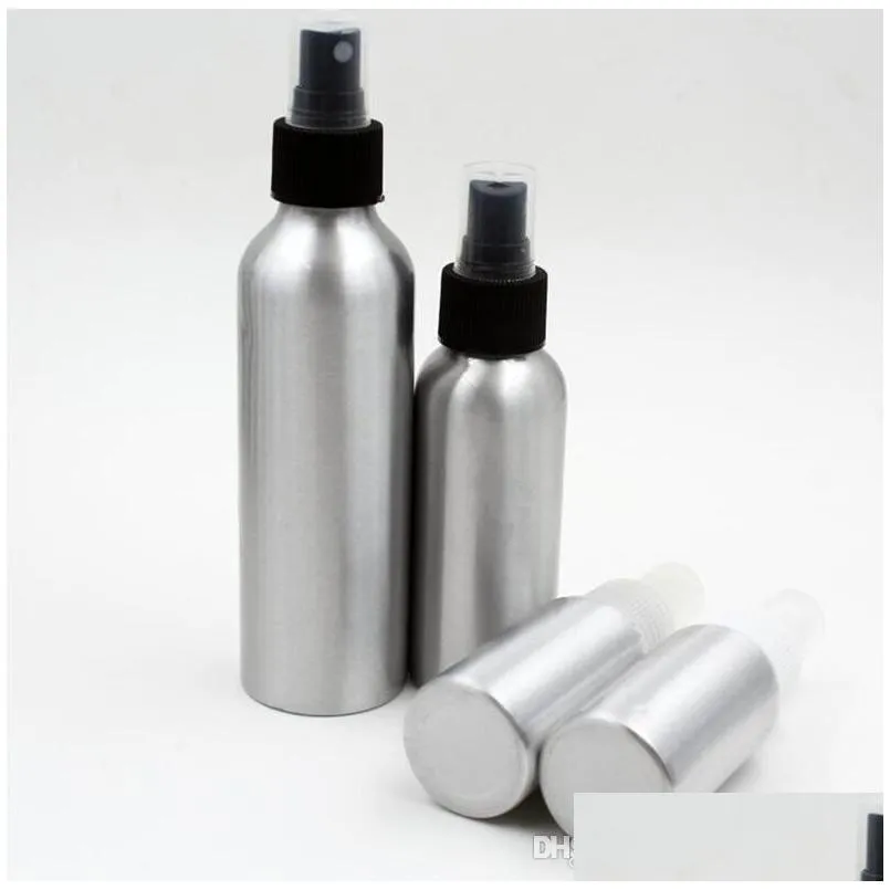 empty metal aluminum spray bottles containers perfume metal container  oil bottle with aluminum mist sprayer pump