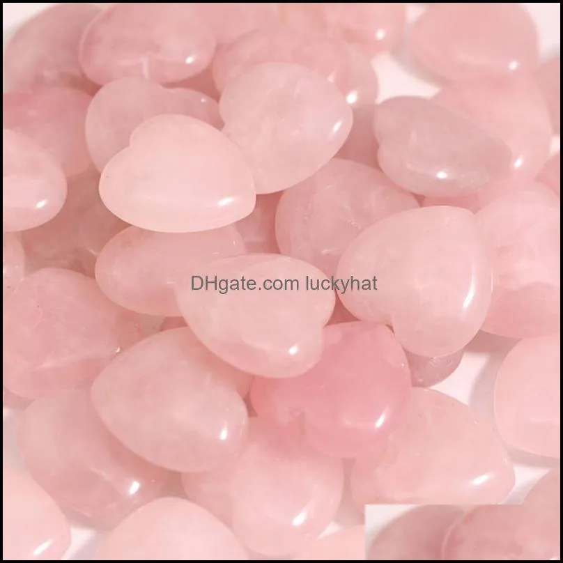 25mm love heart rose quartz stone charms reiki healing gemstone for jewelry making accessorie luckyhat