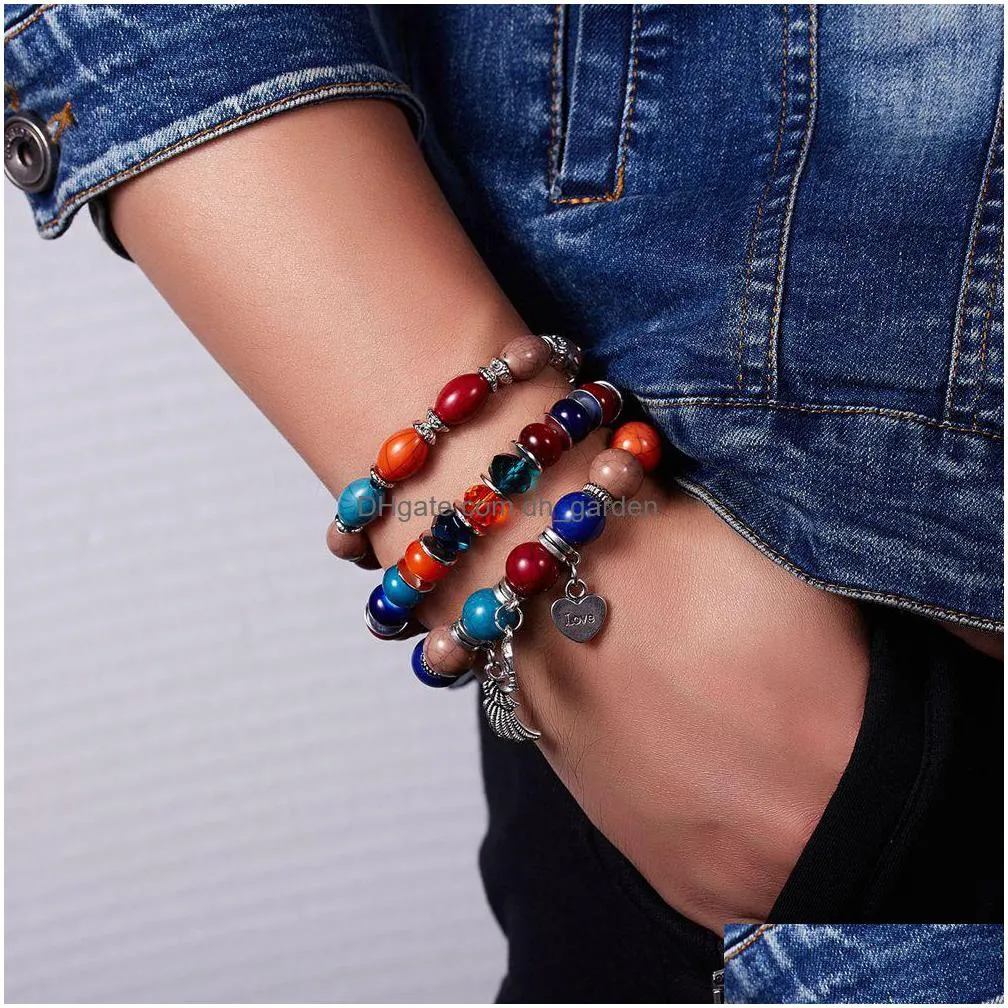 2021 beaded bracelet for women girls multilayer bohemian strand bangle charm stretch bracelet beach boho jewelry