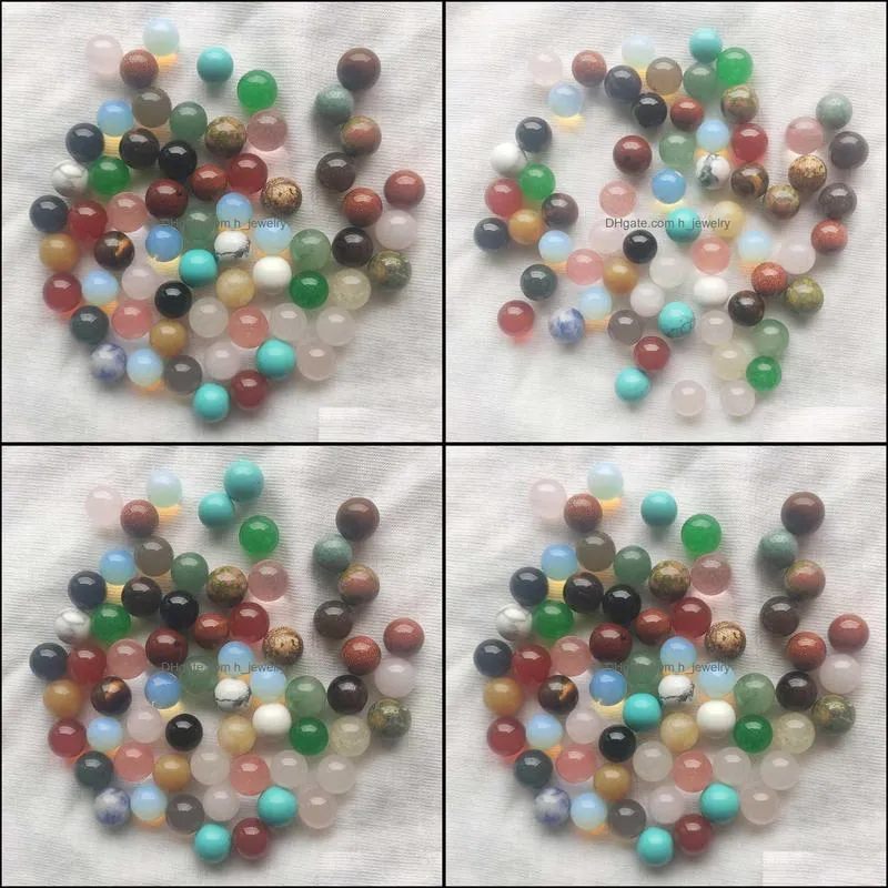 8mm natural stone mix round ball shape no hole beads for jewelry accessories making wholesale hand piece home decoration gift hjewelry