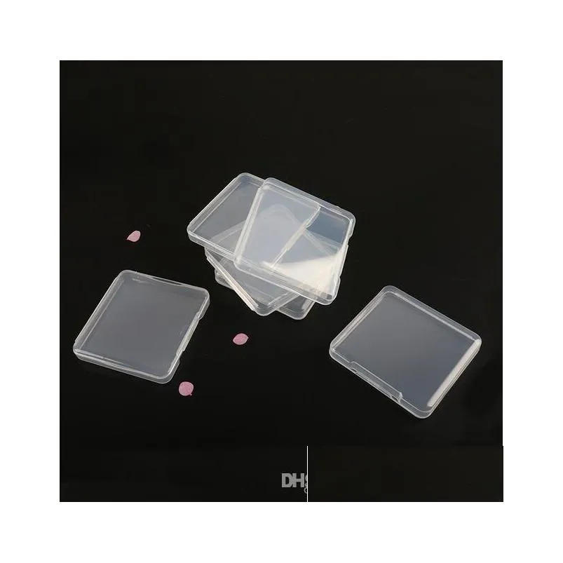 plastic transparent empty box container for cosmetic puff sponge false eyelash beads organizer case makeup tools