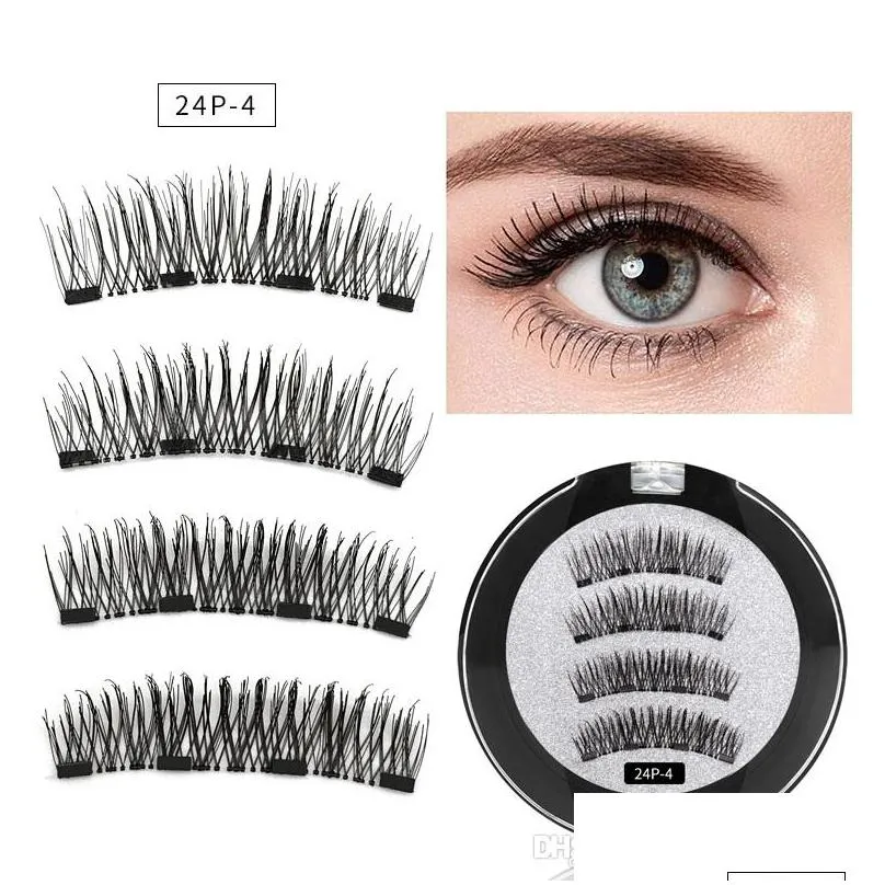 magnetic eyelashes with 4 magnets 3d false eyelash magnet lashes applicator natural eyelashes extension tweezer eyelash curler