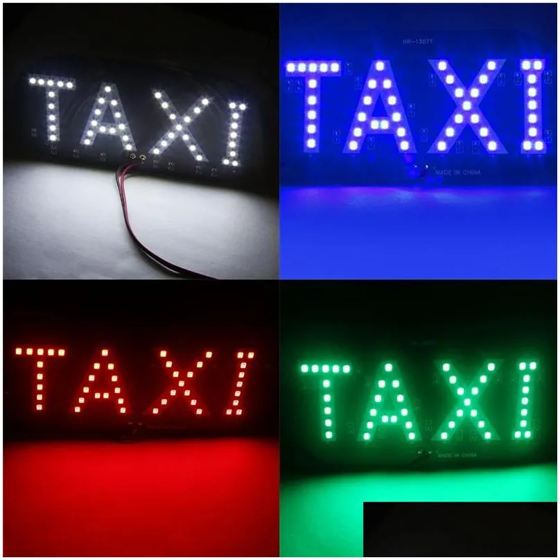 car headlights 4 color taxi cab windscreen windshield sign white led light lamp bulb