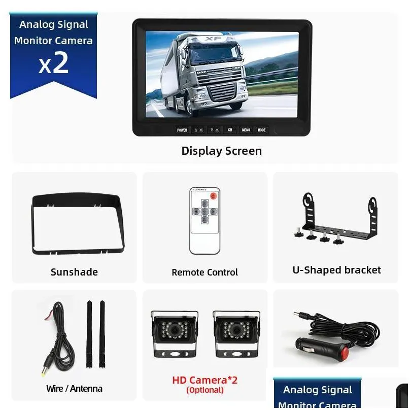 car video jansite wireless vehicle lcd truck monitor 7 night vision auto reverse backup camera for bus rv parking assistance system