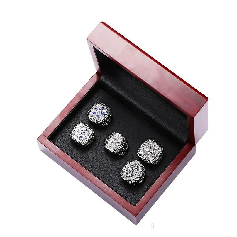 5pcs 1971 1977 1992 1993 1995 cowboys championship ring size 11 souvenir men fan gift wholesale