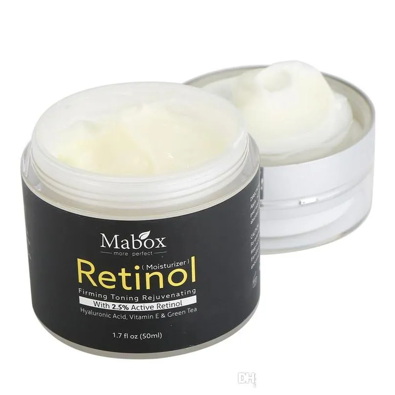 mabox 50ml retinol 2.5 moisturizer face care cream acne treatment vitamin e collagen smooth cream