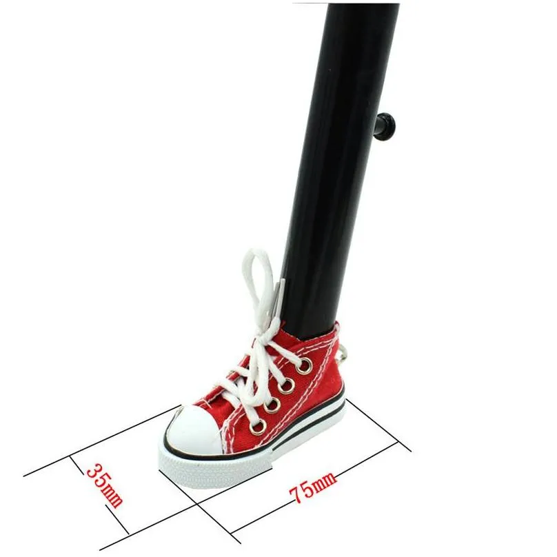 motorcycle side stand funny cute mini shoe bicycle foot support motor bike kickstand 7.5cm toy accessories