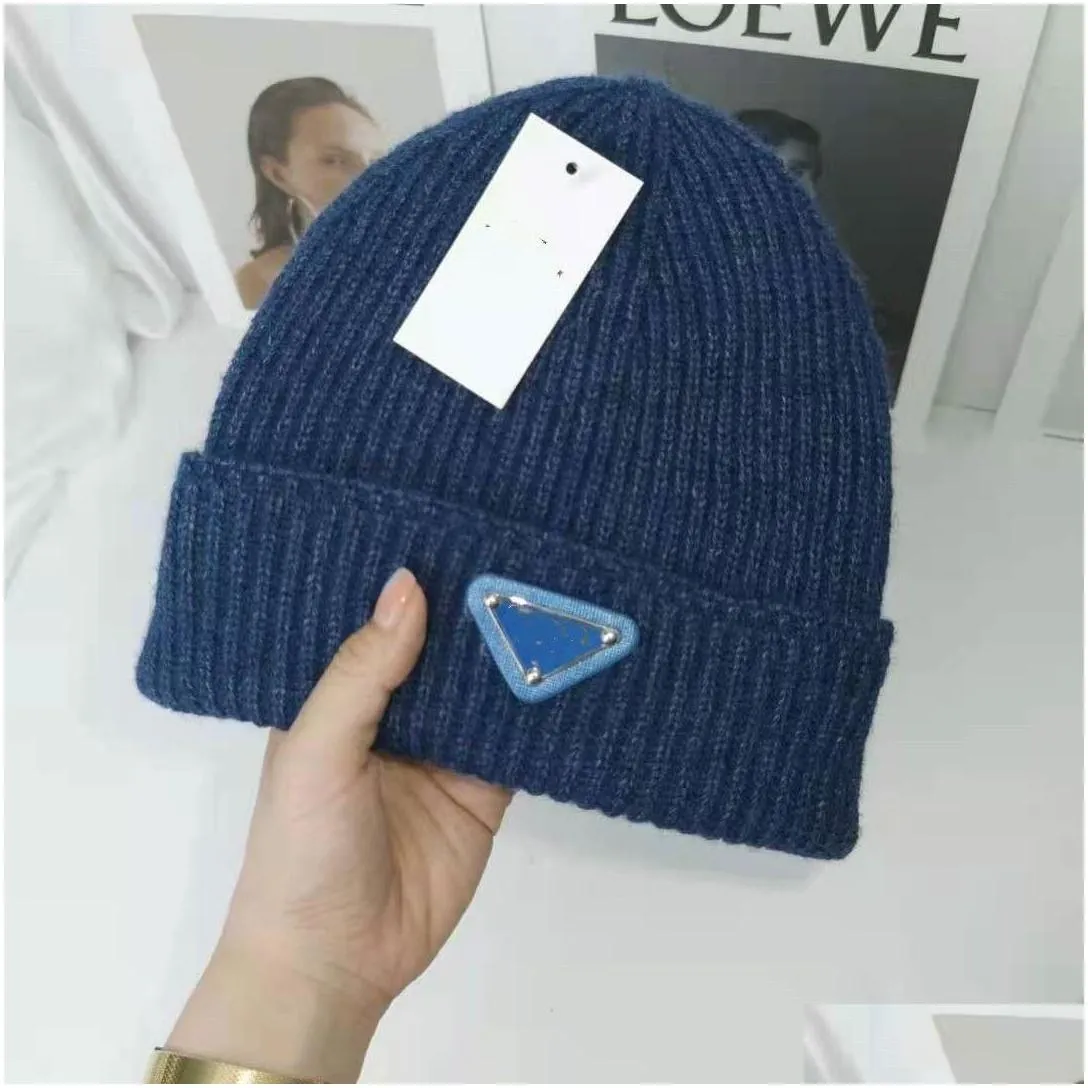 winter hats designer beanies mens beanie bonnet hiver warm skull cap joker female flanging inverted triangle wool caps fashion thickening