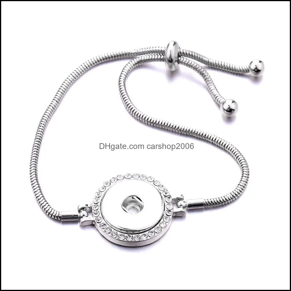 silver gold snaps bracelet jewelry rhinestone infinity fit 18mm ginger snap buttons chunk charm wristband