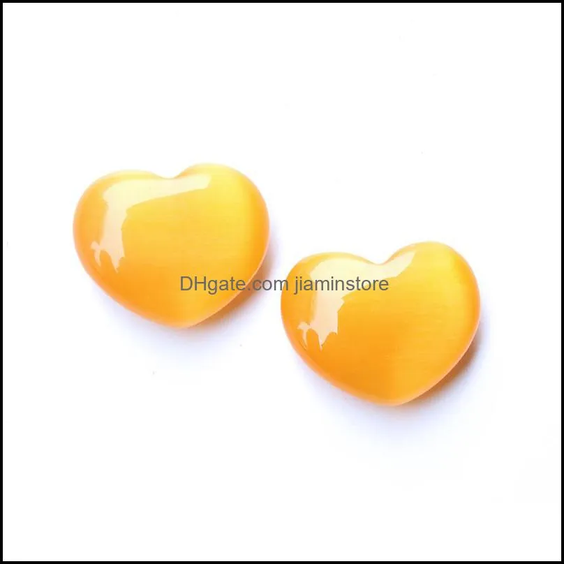 30mm colorful cats eye heart shaped opal bare stone ornaments handle pieces fish tank bead jiaminstore