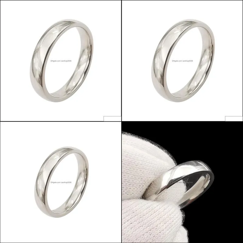 women men 4mm stainless steel ring minimalist ring jewelry party simple fashion gift size 6 to 12