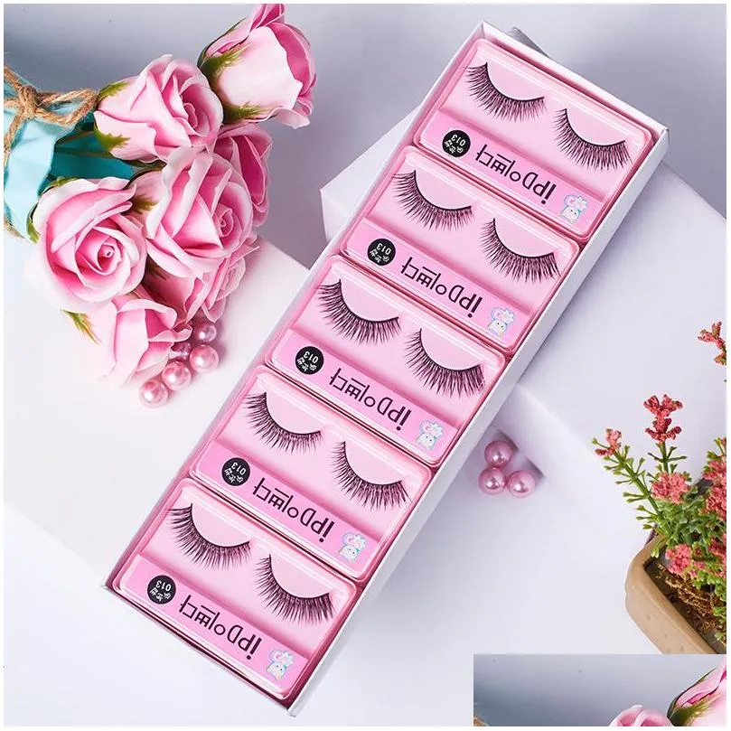 10 pairs/box korean style cat ipd false eyelashes pure handmade natural thick long eye lashes