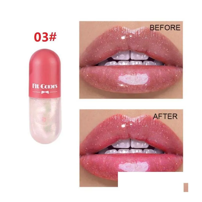 fit colors mini capsule shape lip gloss moisturizing transparent colorchanging lipgloss oil plump lips cosmetic makeup