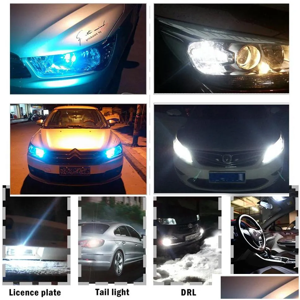 a pack 2021 newest w5w led bulb t10 car light cob glass white auto automobiles license plate lamp dome read drl style 12v