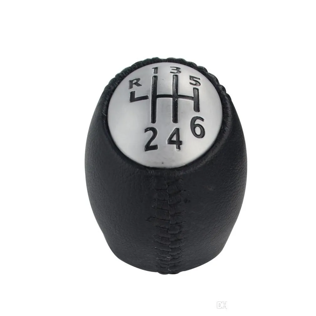 pqy leather 6 speed manual car gear shift knob car styling for renault megane scenic laguna espace master for vauxhal for opel