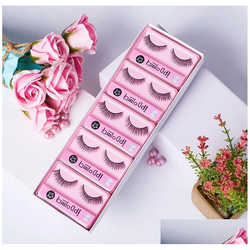 10 pairs/box korean style cat ipd false eyelashes pure handmade natural thick long eye lashes