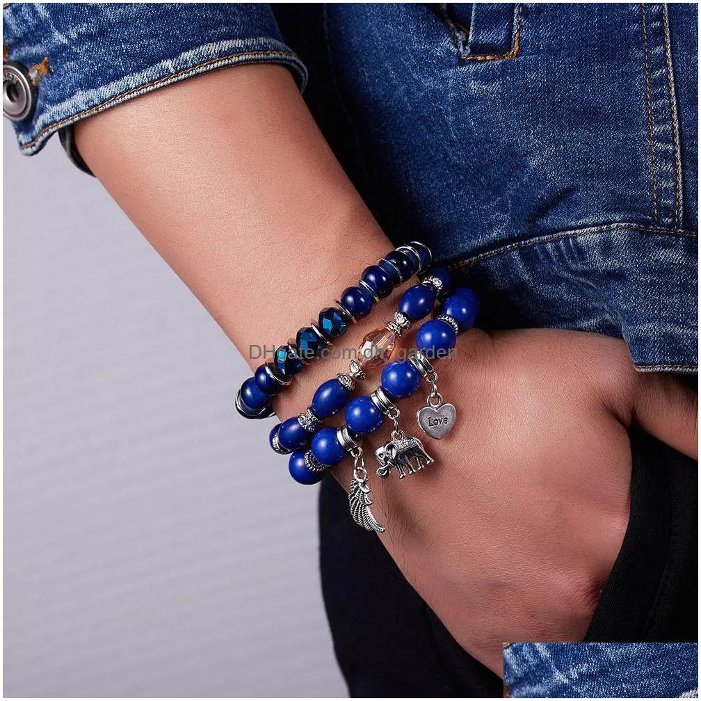 2021 beaded bracelet for women girls multilayer bohemian strand bangle charm stretch bracelet beach boho jewelry