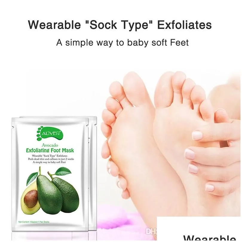 aliver avocado papaya olive oil exfoliating foot mask remove dead skin smooth for feet skin care