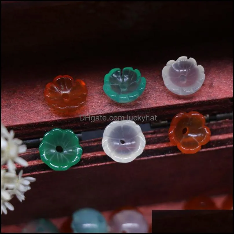 about 9mm carved flower agate loose beads stone naked stones diy hairpin jewelry ac luckyhat