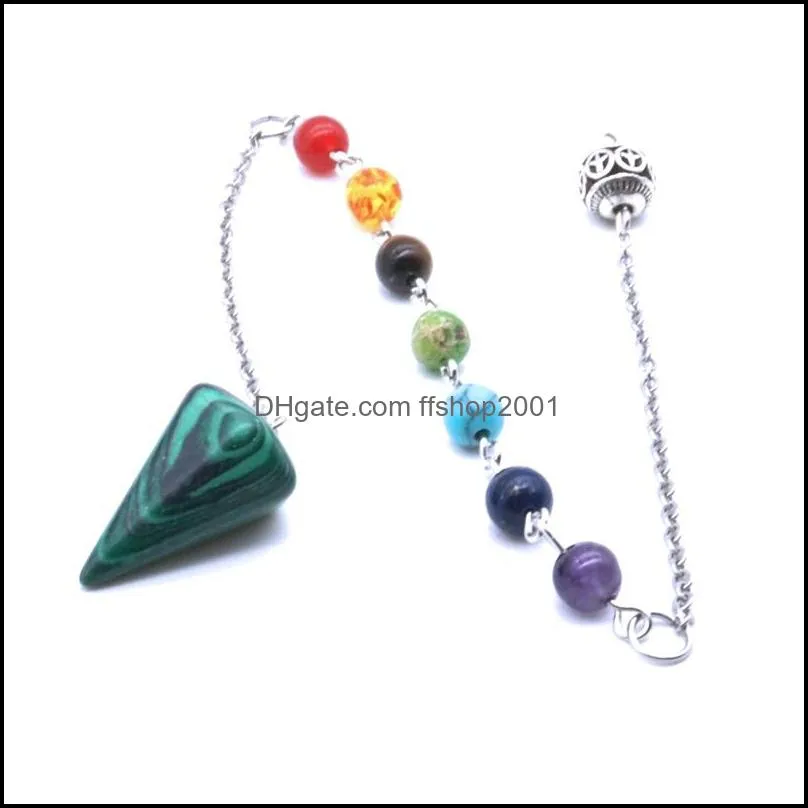 healing reiki pendulum pendant for dowsing natural stone crystal red agates circular cone charm pendants pendule divination