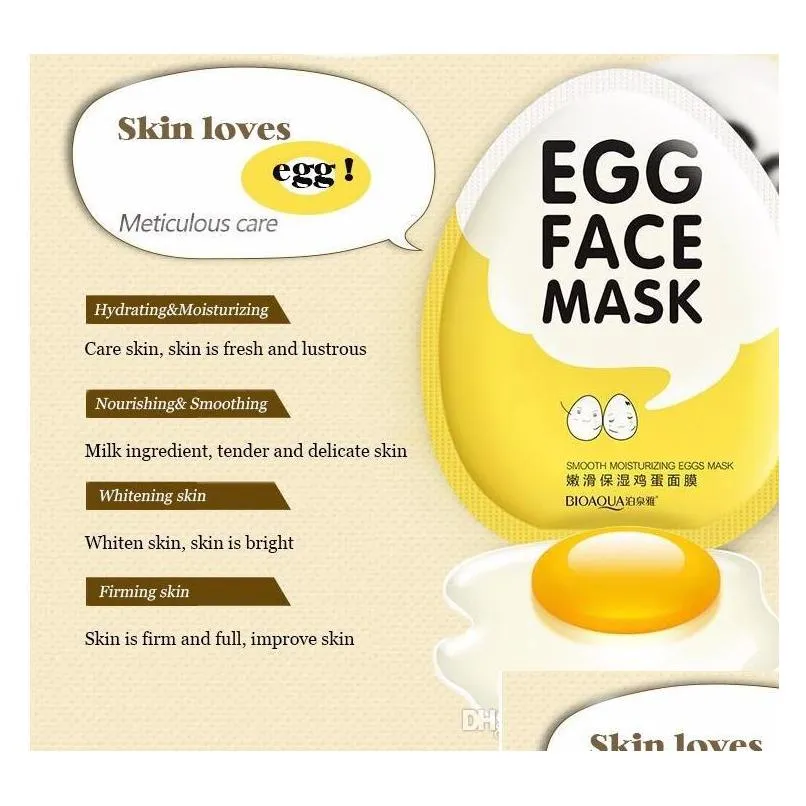 bioaqua egg facial masks oil control brighten wrapped mask tender moisturizing face mask skin care moisturizing mask