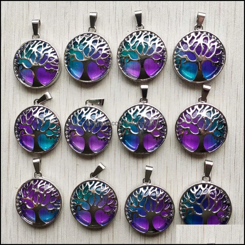 fashion colorfull glass alloy tree of life charms pendants for jewelry diy necklace accessories marking ffshop2001