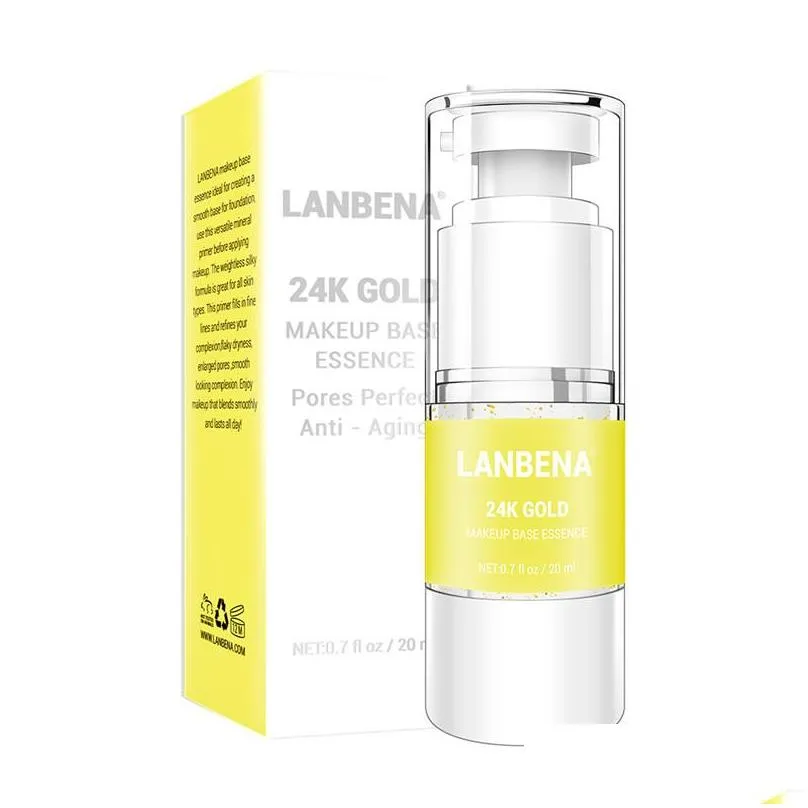 lanbena 20ml face essence serum primer makeup base foundation concealer invisible pores  24k gold foundation primer