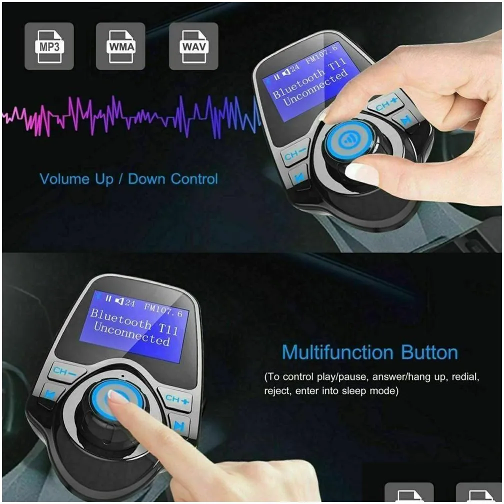 car  usb car cigarette lighter adapter chargers wireless incar bluetooth fm transmitter mp3 radio adapter car kit