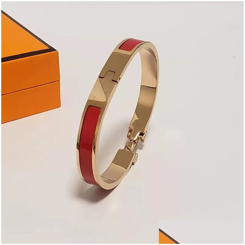 designer bracelet 8mm wide titanium steel jewelry gift size 17 for woman fashion jewelry bangles no box set