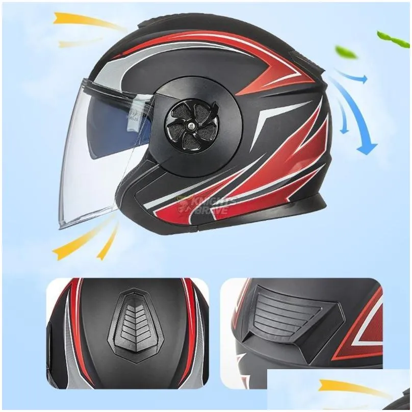 motorcycle helmet open face dual lens visors moto electric bicycle men women summer scooter motorbike helmets