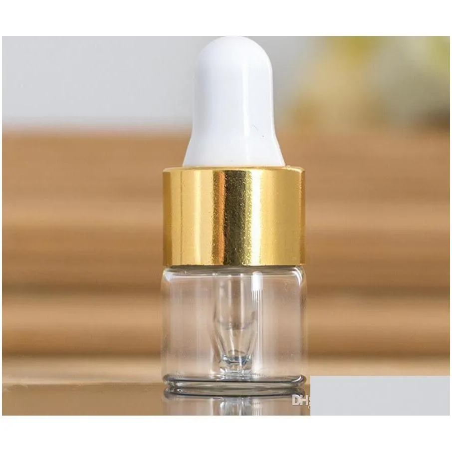 1ml 2ml 3ml amber dropper mini glass bottle  oil display vial small serum perfume brown sample container