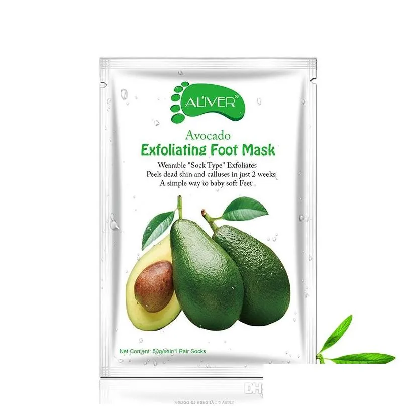 aliver avocado papaya olive oil exfoliating foot mask remove dead skin smooth for feet skin care