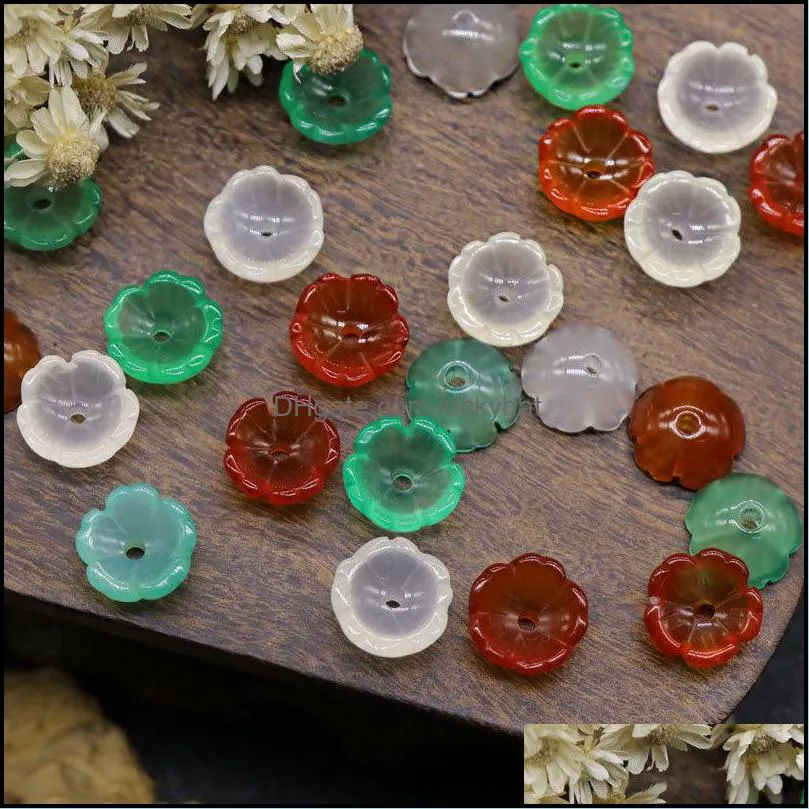 about 9mm carved flower agate loose beads stone naked stones diy hairpin jewelry ac luckyhat