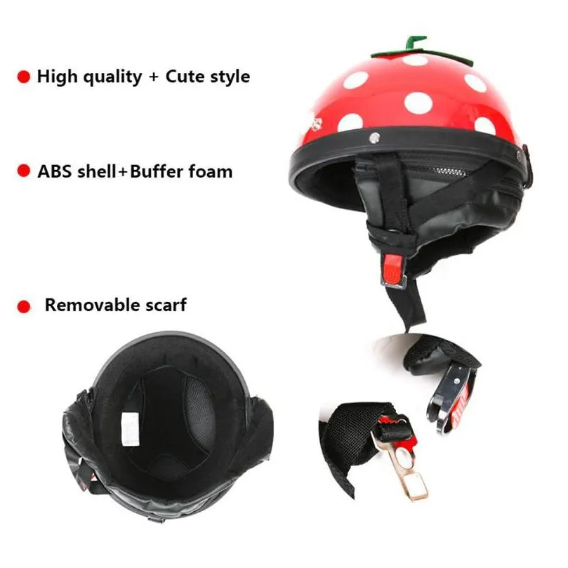 motorcycle half helmets personali bicycle riding lovely strawberry helmet with racing goggles scooter