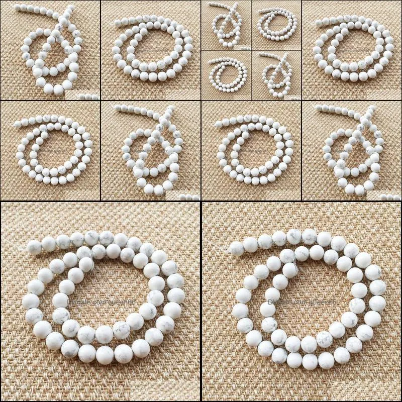 8mm natural stone white turquoise beads diy jewelry finding necklace earrings making