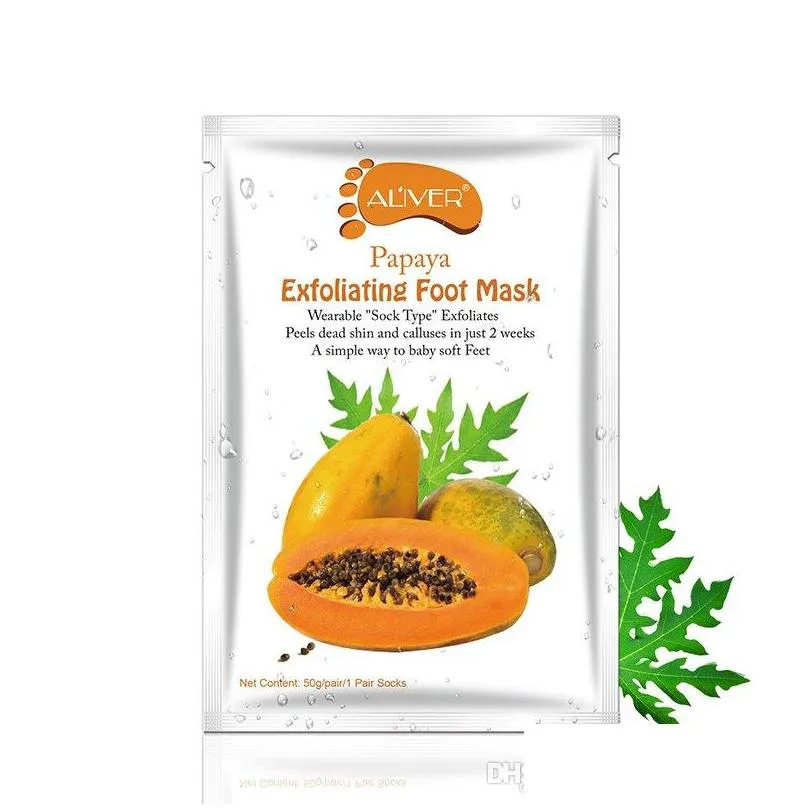 new aliver avocado papaya olive oil exfoliating foot mask remove dead skin smooth for feet skin care hot