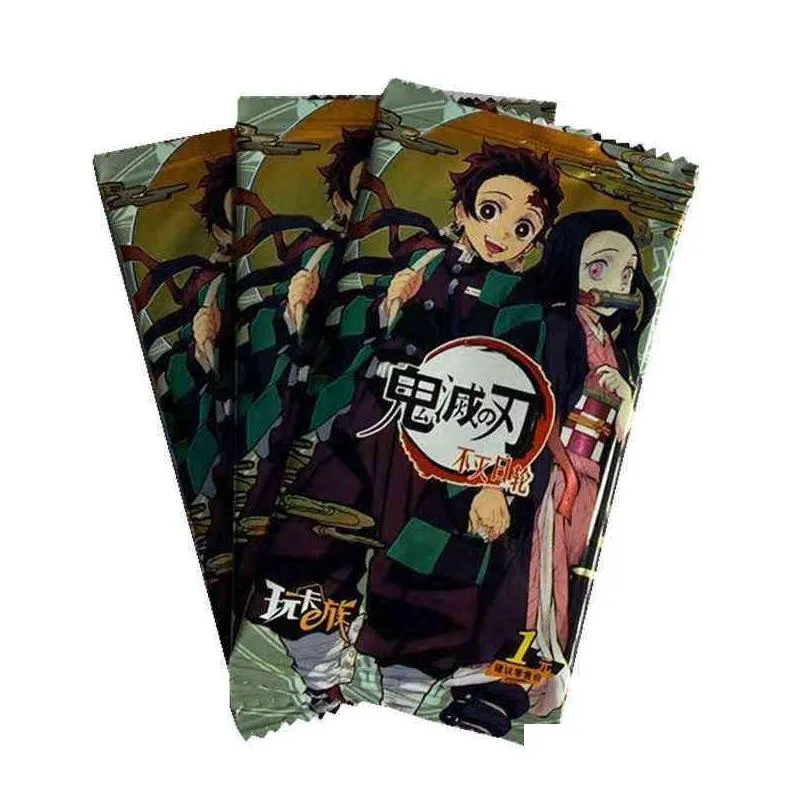 demon slayer card tcg game letters cards table toys for family children christmas gift y1212