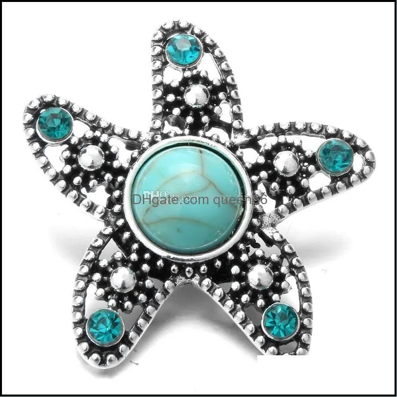 big snap jewelry starfish tortoise turquoise 18mm snap buttons for 18mm snaps bracelet necklace