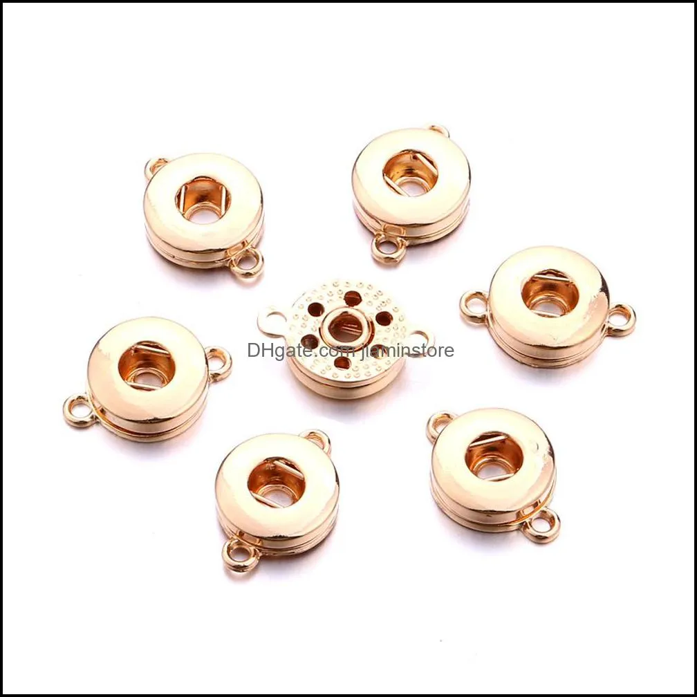 silver gold color 12mm snap button charms connector pendant jewelry making diy necklace earrings bracelet supplier jiaminstore