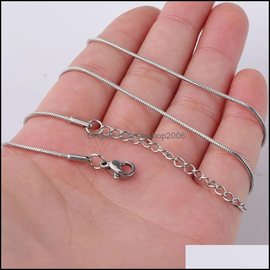 stainless steel snake chain 2.0mm 2.4mm 3mm 3.2mm womens choker link necklace for men hiphop jewelry making gift