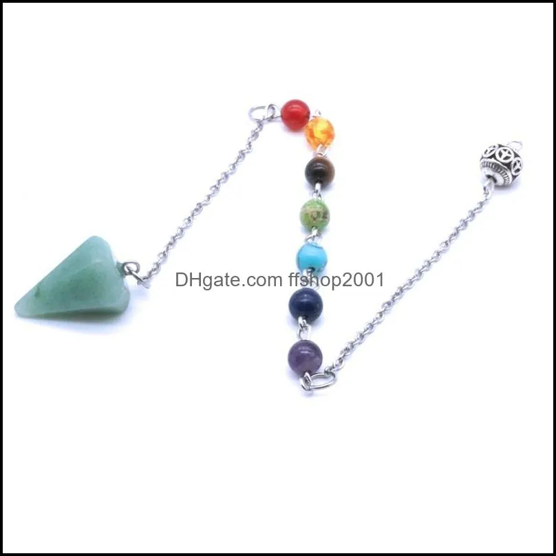 healing reiki pendulum pendant for dowsing natural stone crystal red agates circular cone charm pendants pendule divination