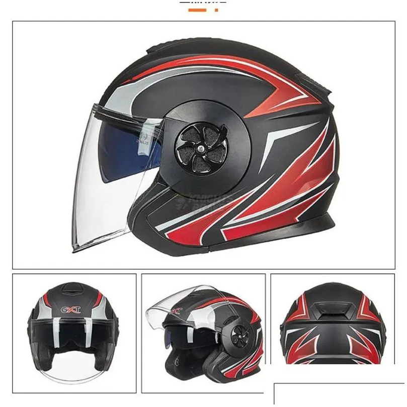 motorcycle helmet open face dual lens visors moto electric bicycle men women summer scooter motorbike helmets