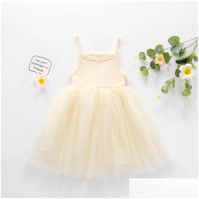 15y Toddler Baby Kid Girl Knitted Tulle Tutu Dress Sleeveless Party Wedding Birthday Dresses For Girls Children Costume