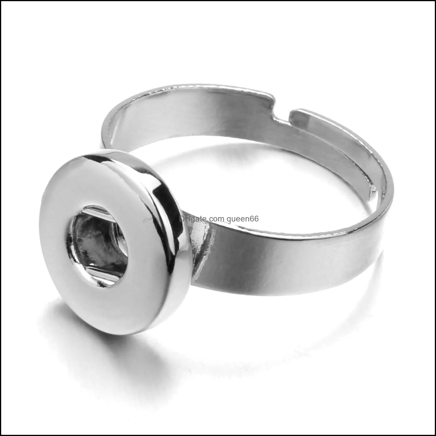 12mm 18mm snap button adjustable ring 18mm snaps buttons rings for women jewelry