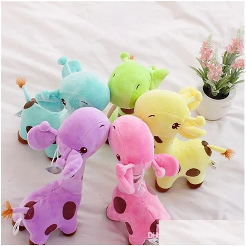 new cute plush giraffe soft toys animal dear doll baby kids children birthday gift 6 colors for choices