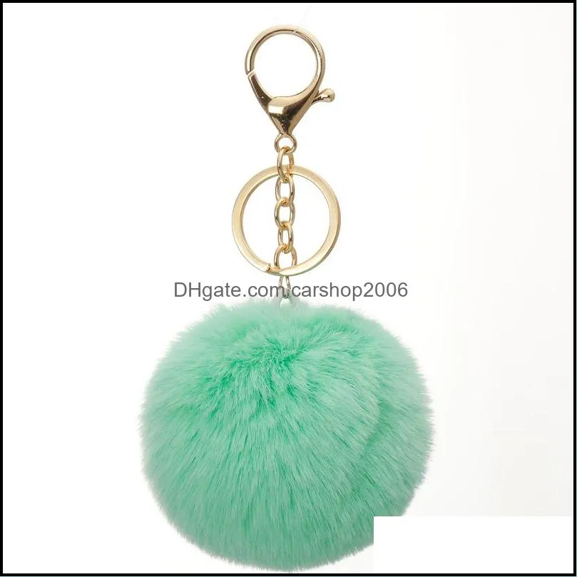 imitation rex rabbit fur plush keychain bag cartoon key rings pendant cone car hair ball bag accessories keychains 8x12.5cm