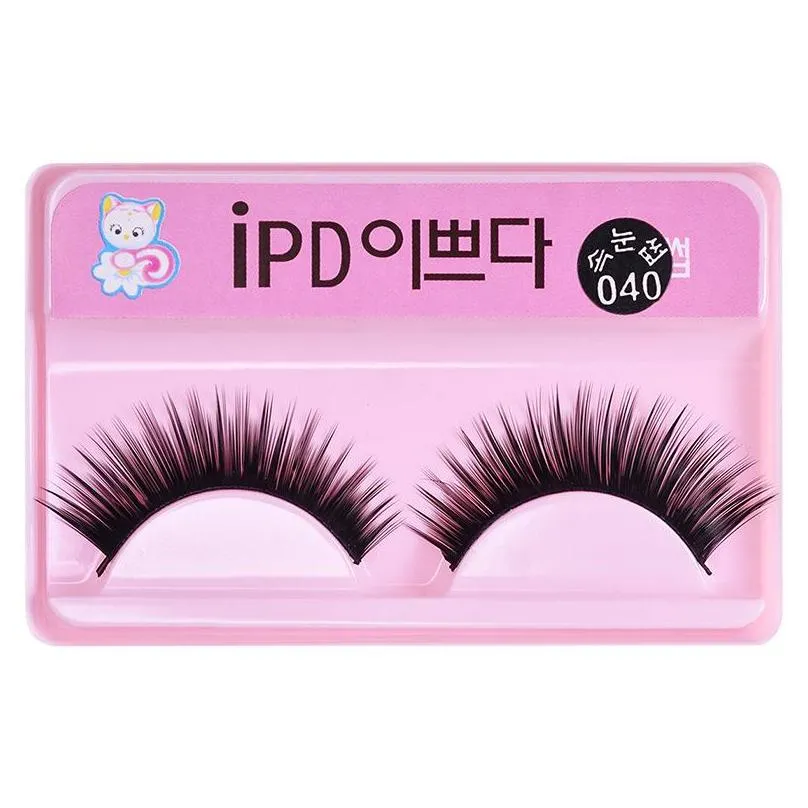 10 pairs/box korean style cat ipd false eyelashes pure handmade natural thick long eye lashes