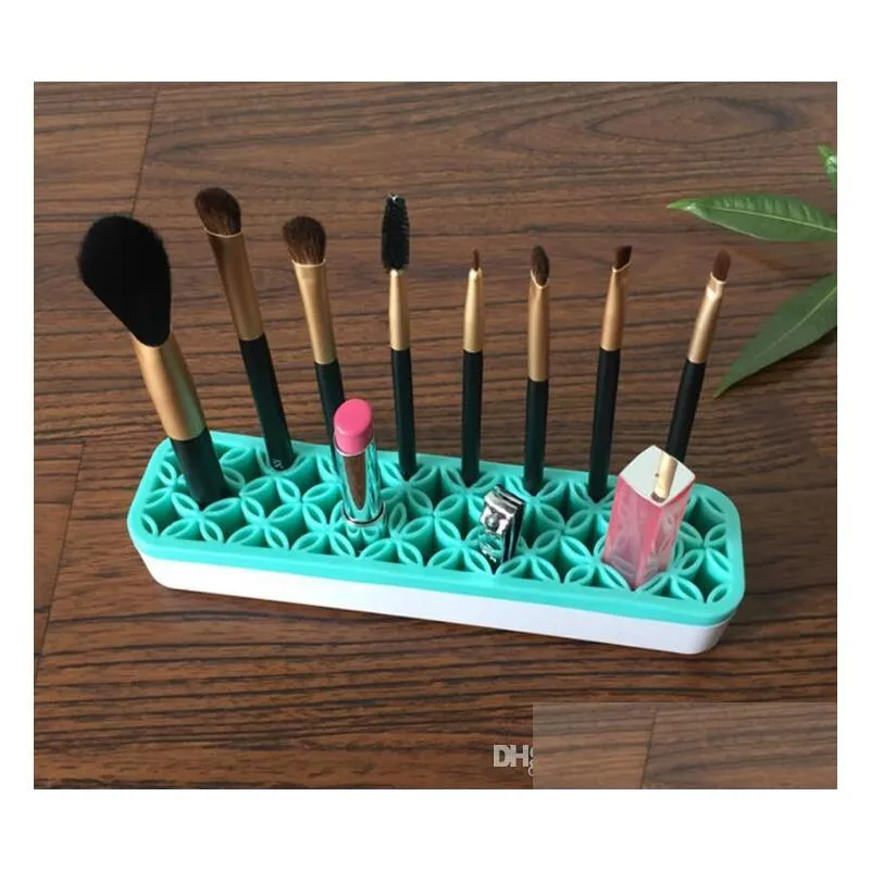 silicone makeup brush organizer storage box lipstick toothbrush pencil cosmetic brush holder stand multifunctional make up tool